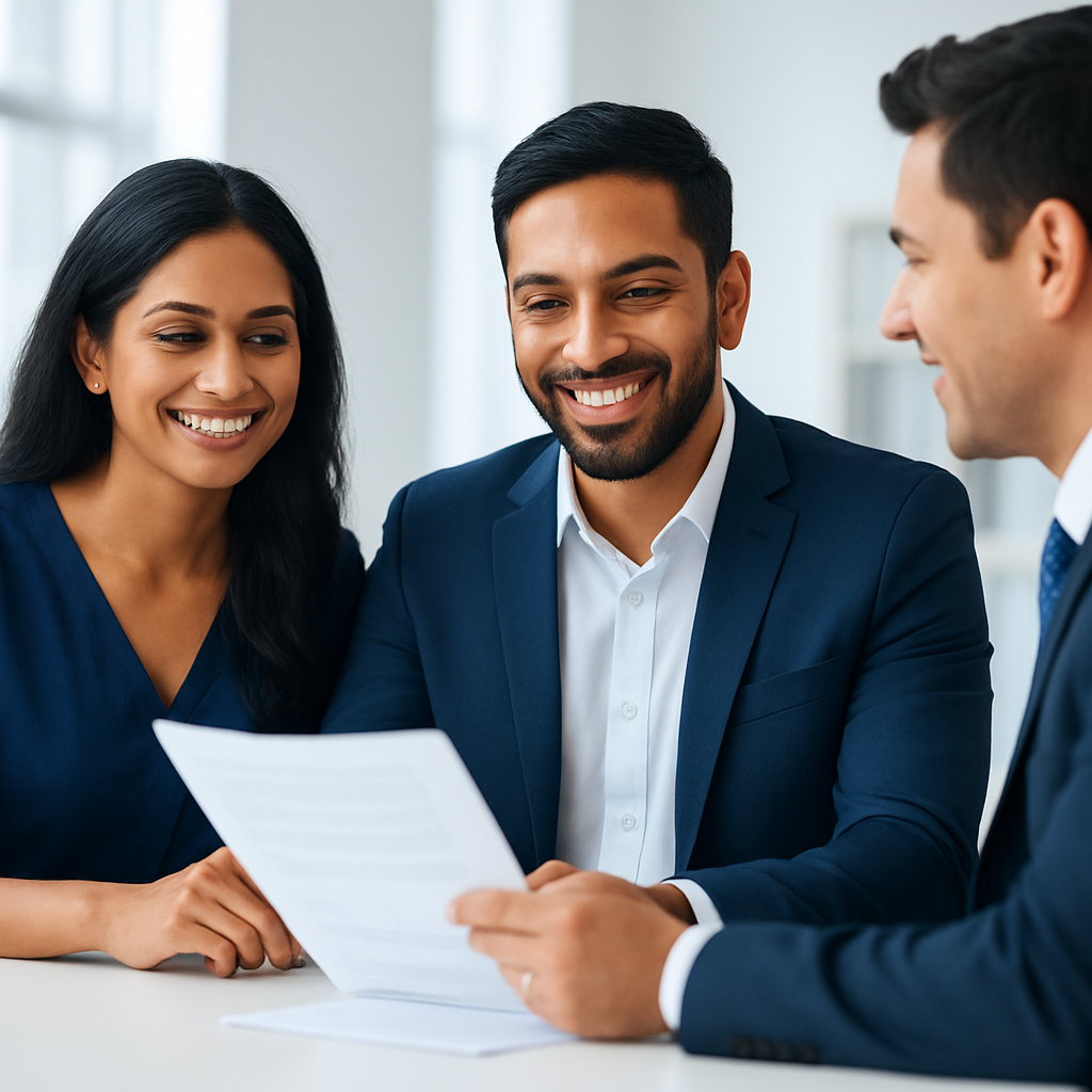 A couple discussing their plans with a financial advisor